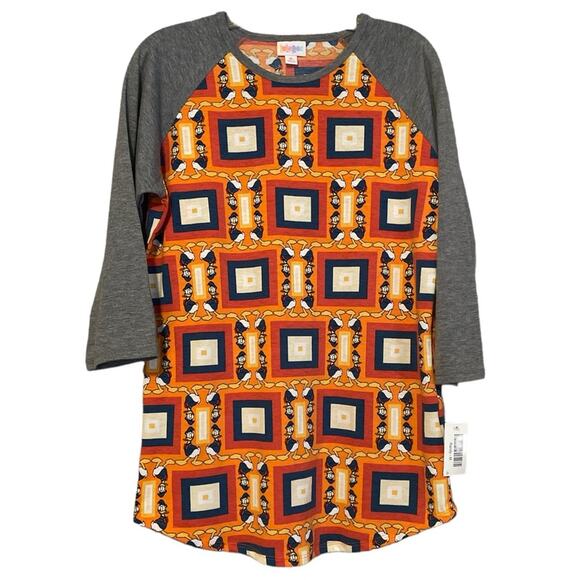 🌻LuLaRoe Randy Baseball T-Shirt Disney Donald Duck Gray Sleeves Size Medium - Picture 1 of 5